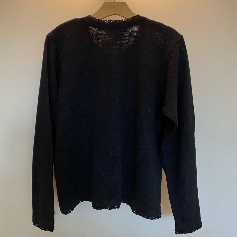 Arriviste sweater button up cardigan black Medium - Picture 2 of 6